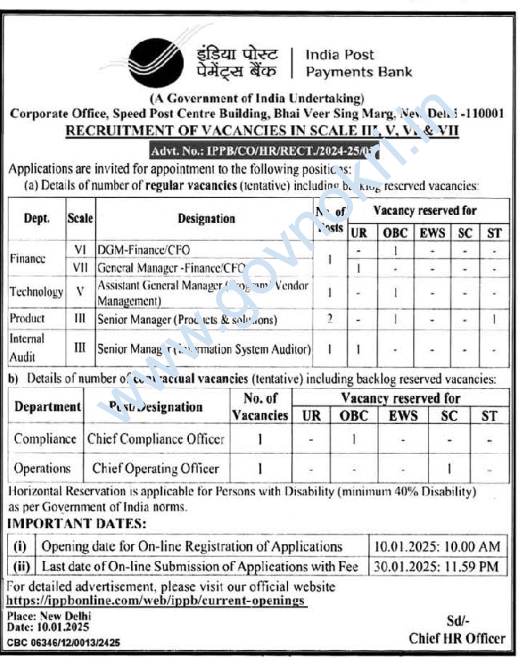 IPPB Bharti 2025 -govnokri.in